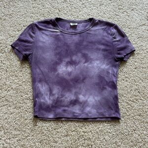 Aritzia Purple Short Sleeve Crop Tee